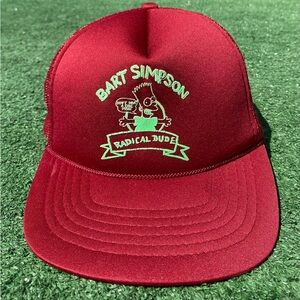 Rare VTG 90’s Bart Simpson Radical Dude Glow N Dark Trucker Snapback Hat -Boys